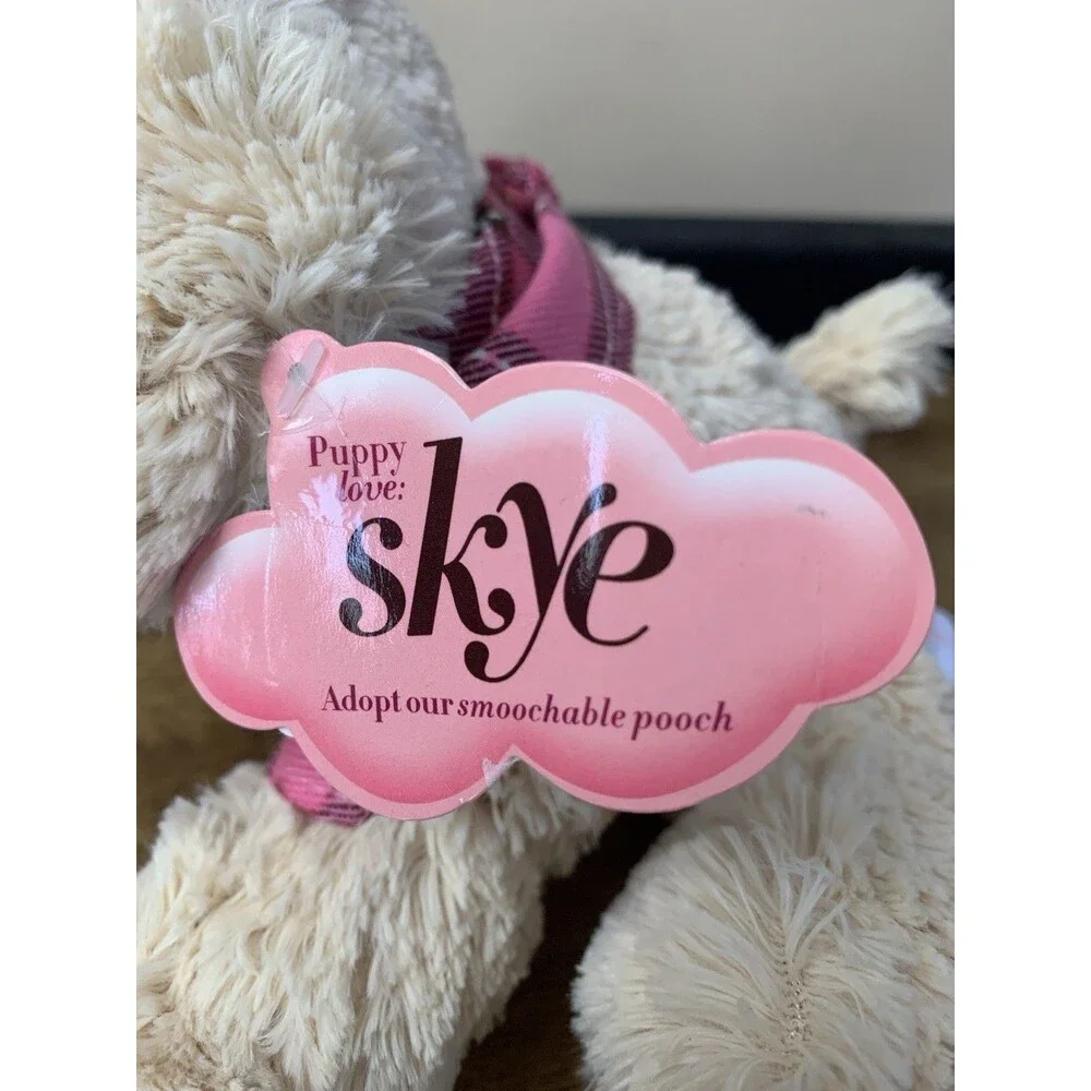 Dressbarn Breast Cancer Dog Plush Skye Pink Plaid Scarf Soft Stuffed Toy 8